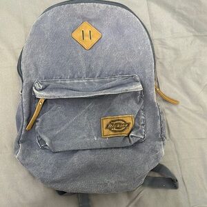 Dickies Blue Backpack with Leather Accents